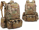 Vojenský taktický batoh o objemu 50l s přídavnými survival přežití cp camouflage