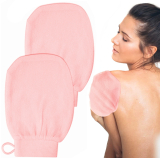 Exfoliační rukavice pro tělový peeling - sada 2 kusů růžové