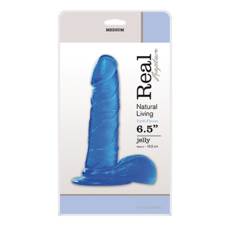Realistický, želatinovy penis s přísavkou JELLY DILDO REAL RAPTURE BLUE 19cm