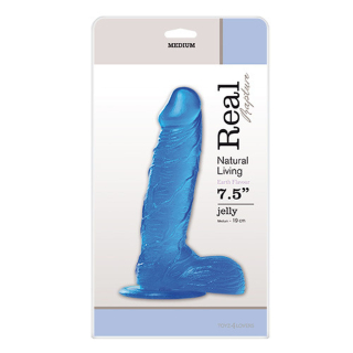 Realistický, želatinovy penis s přísavkou JELLY DILDO REAL RAPTURE BLUE 21cm