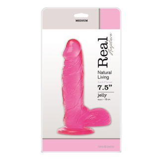 Realistický, želatinovy penis s přísavkou JELLY DILDO REAL RAPTURE PINK 21cm