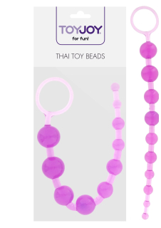 Sada anální gelový kuličky nevibrační, Thai Toy Beads Purple 25,5cm