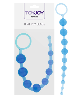 Sada anální gelový kuličky nevibrační, Thai Toy Beads Blue 25,5cm