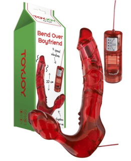 Realistický dvojitý želéový vibrátor, dvojnásobné potěšení, Boyfriend Red