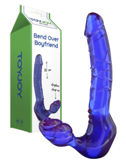 Realistický dvojitý želéový penis, dvojnásobné potěšení, Boyfriend Purple