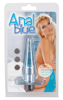 Anální kolík s regulovatelnými vibracemi Anal Blue