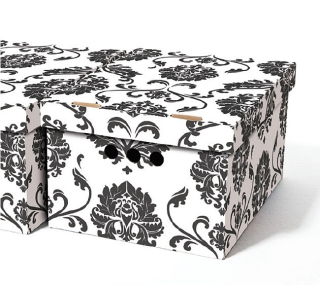 Dekorativní kartonová krabička ZAHRADA A4 úložný box, velikost 33x25x18cm