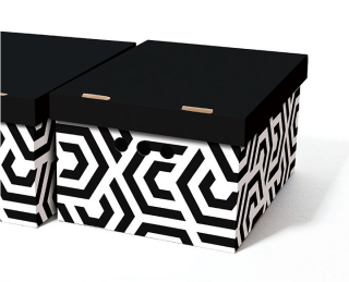 Dekorativní kartonová krabičk Geometrický labyrint A4 úložný box vel 33x25x18cm