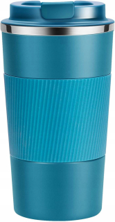 Kapacitní termální hrnek 510 ml, termoska , vodotěsný modrý