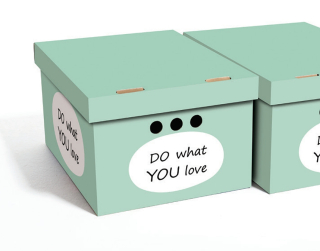 Dekorativní kartonová krabička DĚLEJ TO, CO MILUJEŠ  A4 úložný box 33x25x18cm