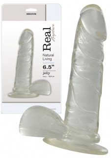 Realistický, želatinovy penis s přísavkou JELLY DILDO REAL RAPTURE CLEAR 19cm